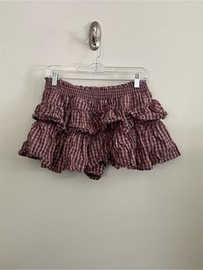 Y2K No Boundaries Ruffle Tiered Red and Blue Plaid Skort